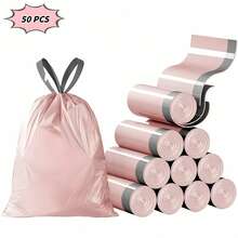 1/2/3 Rolls Trash Bags 50PCS Garbage Storage Bags Multi-Purpose Heat-Resistant Kitchen Trash Bags Durable Mess-Free Compact Space-Saving Easy Clean Garbage Storage For Home Travel Office Furniture Accessory Waste Management Hygienic Convenient Household Essential - Hồng - Xem 11