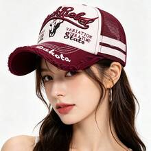 1pc New Breathable Unisex Letter Baseball Cap, Suitable For Casual, Outdoor, Photography, Outfit Matching, Travel, Can Be Folded For Easy Storage. Remember To Check The Cap's Instruction Manual After Receiving It. - Multicolor - View 3