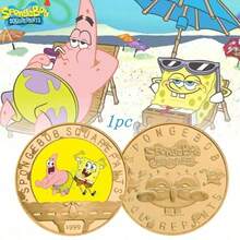 SpongeBob SquarePants 1枚纪念币，小礼品收藏币，收藏币，动漫周边金属工艺品，圆形游戏收藏卡，动漫玩具（款式随机） - 彩色 - 查看 14