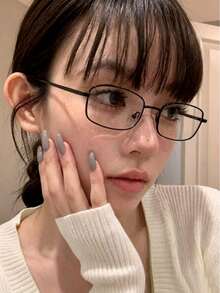 Women's Fashionable Versatile Everyday Eyeglasses - Black - View 1