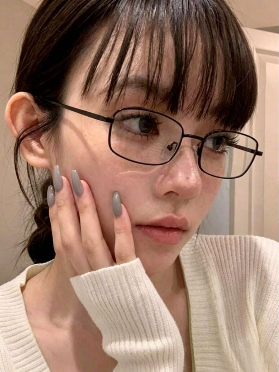 Women's Fashionable Versatile Everyday Eyeglasses - Black - View 1