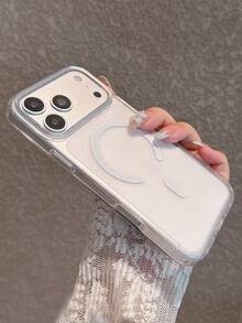 Minimalist Frosted Transparent Acrylic Magnetic Phone Case, Compatible With IPhone 17 Pro Max/17 Pro/17/16 Pro Max/16/16 Pro/16 Plus/15/15 Pro Max/15 Pro/15 Plus/11/12/13/14 Pro Max/12 Pro/12 Pro Max/13 Pro/13 Pro Max/7 Plus/14 Pro/14 Pro Max, Anti-Slip And Anti-Sweat Hard Shell - Frosted Transparent - View 4