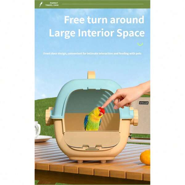 1 Stück Hamsterkäfig, Deluxe "Villa-Stil" tragbare Haustiertransportbox für Hamster, Papageien und kleine Vögel, Haustierbedarf | Kleintier-Zubehör | Kleintierkäfige | Tragbare Reisekäfige für Hamster und Vögel |