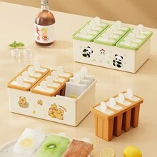 冰淇淋模具套装，自制冰棒模具，DIY冰棍，冰淇淋吧，冰箱托盘 - 棕色水豚 - 查看 4