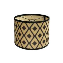 1個波希米亞風 Ikat 幾何菱形（藍色）竹製圓筒燈罩，適用於檯燈、落地燈、吊燈、壁燈，相容 E14、E26、E27 燈座及燈架與裝飾頂蓋，適合各種燈具更換，居家照明升級的優質選擇，節日送禮佳品（不含燈具與電源線） - 幾何菱形圖案 - 查看 11