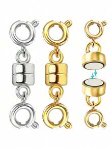Bộ chuyển đổi dây chuyền khóa từ tính, đầu nối khóa trang sức mạ vàng và bạc, dụng cụ nối dài dây chuyền tự làm trang sức. - Nhiều màu - Xem 3