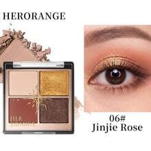 Faiccia 4-Color Mini Eyeshadow Palette Matte & Shimmer Glitter Earth Tone High Pigment Long-Lasting Portable Daily Eye Makeup - Multicolor - View 9