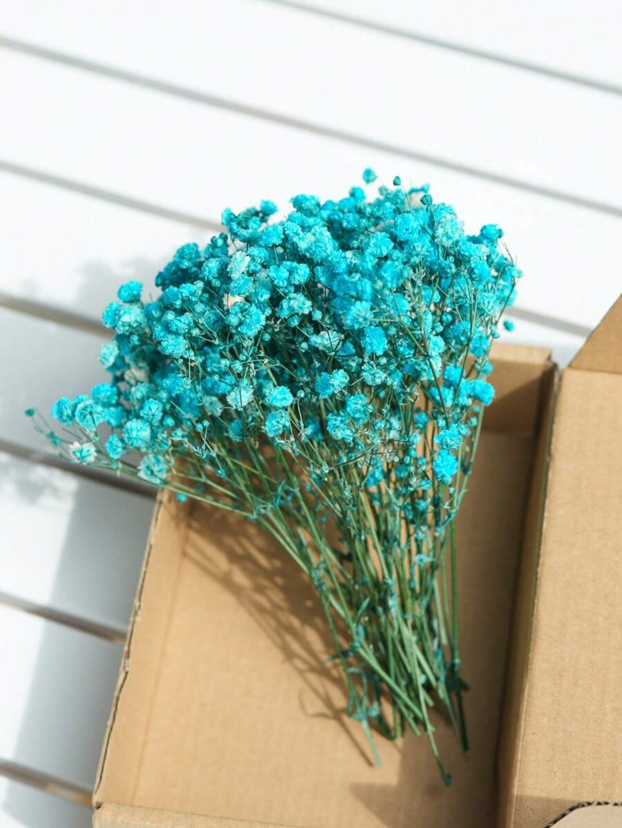 25/50/100/300pcs Artificial Baby's Breath Flowers - For Resin Mold Art And Handicrafts, Hair Accessories, Wedding Wreaths, Table Flowers, Home Decor, Etc. - - Blue - View 1