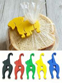 5/3/1pc Cat/Dog Shaped Metal Sealing Clips, Reusable Multi-Function Sealing Clips, Suitable For Storing Snacks, Potato Chips, Bread, Coffee, Pasta - Multicolor - View 1