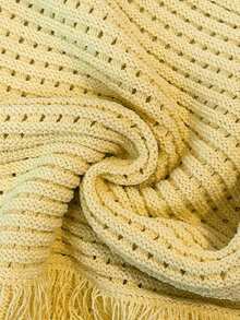 Top de punto sin mangas de cuello redondo de unicolor, versátil para el verano - Amarillo - Ver 7