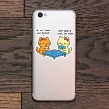 1PC Go Fish Cat Vinyl Sticker, Waterproof Cute Card Game Humor Decal With Two Kittens And Playing Cards For Cat Lover, Laptop, Water Bottle, Notebook, Journal, Phone Case, Luggage Decor - S2051 - View 6