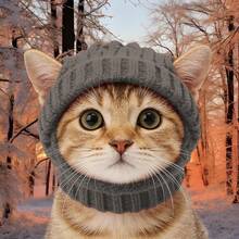 Genérico Sombrero Mascota - Gorro De Punto con Agujeros para Orejas |   Gorro Lindo para Mascotas |   para De Cumpleaños Invierno Cosplay Halloween Año Nuevo Perros Cachorros - Gris - Ver 3
