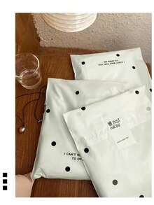 10pcs/Pack Ivory White Polka Dot Courier Bags, Suitable For Back To School, Graduation, Wedding, Birthday And Other Occasions, Can Be Used As Gift Bags, Thick Plastic Storage Bags, Luggage Bags, Clothing Bags - Rectangle - View 6