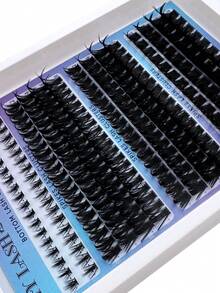 246pcs/182pcs Russian Style Eyelash Extension Set, Including 4 Types: 300D+200D+160D/60D+100D+160D Lash Base, Spiky Lash And Lash Cluster, 6-18mm Mixed Length, Natural & Soft, Suitable For Any Style, Reusable Makeup Accessory Lash Cluster, False Lashes - DD - 查看 8