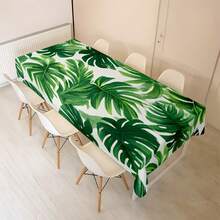 1 件 2D 平面印花柔软桌布，时尚美观的绿色萝卜叶图案，可机洗且易于清洁，适用于餐桌、咖啡桌、书桌、野餐桌、户外餐桌，桌布可提升用餐氛围。 - 1 - 查看 4