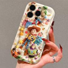 Disney Toy Story Phone Case, Official Toy Story Characters Design, Group Collage Of Woody, Buzz Lightyear, Jessie, And More In Soft Plush Texture On A Whimsical Cloud Background Protective Cover. Compatible With IPhone 17, 16, 15, 14, 13, 12, 11 Pro Series, Featuring All The Beloved Toy Story Characters In A Fun, Whimsical Layout, Perfect For Toy Story Fans And Disney Lovers, Ideal For Birthdays, Holidays, Anniversaries, Graduation Gifts, Or Any Special Occasion To Surprise Family, Friends, Classmates, And Loved Ones. - 白色 - 查看 5