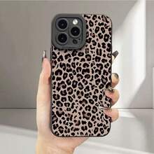 1pc 17 Pro Phone Case, Leopard Print Design, Shock-Proof For Apple 15/14/13 Pro Max 16 - Black - View 2