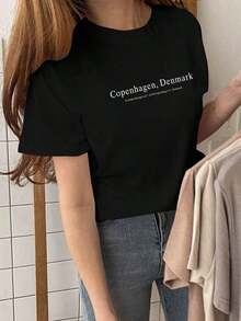 Camiseta de peso pesado multicolor, 100% algodón puro, con estampado moderno, unisex, nuevo estilo primavera/verano/otoño, transpirable y cómoda, sencilla y versátil. - Beis - Ver 8