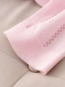Cárdigan de punto ligero para mujer, de manga larga, informal y transpirable, para primavera/verano - Rosa - Ver 8