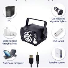 DJ灯光、迪斯科派对灯光、USB 8端口多模式遥控器及声控频闪灯、星空投影灯、KTV酒吧家庭氛围彩色灯光、生日节日庆典、卡拉OK俱乐部、露营装饰灯、灯光秀 - USB charging device - 查看 10