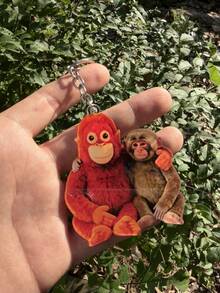 2D Flat Acrylic Hugging Monkey Keychain, Not 3D Stereoscopic, Cute Cartoon Design, Warm Embracing Shape, Can Be Used As Bag/Keychain/Backpack Charm, Lightweight Acrylic Material, Anti-Fading, A Small Gift For Friends, Girlfriends, Couples, Cute Daily Accessory - Multicolor - View 10