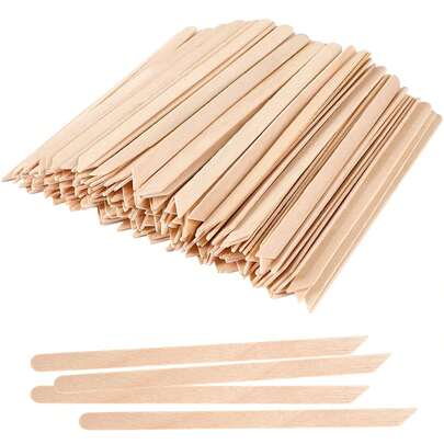 Eyebrow Waxing Sticks Wax Applicator, Wood Waxing Spatulas For Body Eyebrow Lip Nose And Small Hair Removal Sticks(Slanted Handle)