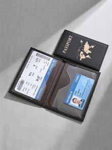 Multifunctional PU Leather Passport Holder, Waterproof Travel Wallet With Card Slots, Lightweight Document Organizer, Anti-Lost ID & Bank Card Protector, Minimalist Business/Travel Passport Cover, Large Capacity Couple Passport Holder - Multi-color B Style - View 9