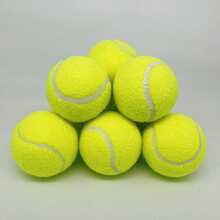 4 pelotas de tenis interactivas para perros, de material de goma de alta elasticidad, adecuadas para perros pequeños y medianos, sin incluir equipo de entrenamiento. - Amarillo - Ver 5