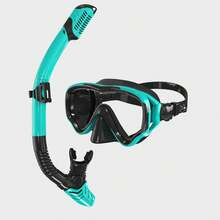 Equipo de snorkel para adultos, máscara de snorkel con gafas antivaho de vidrio templado de 180 grados, tubo de respiración seco, adecuado para hombres y mujeres - Multicolor - Ver 12