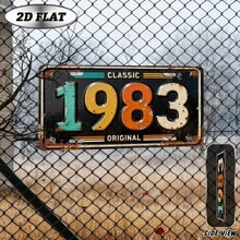 2D 平面 - [2D 平面] 2D 平面，1 件复古金属装饰牌匾（12 英寸 x 6 英寸），1983 年经典复古年份装饰牌匾，装饰牌匾，户外标牌和墙饰，适用于客厅、入口、休闲区 - A - 查看 7
