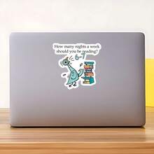 1 Buah Stiker Vinyl "Berapa Malam Seminggu Sebaiknya Anda Membaca?", Stiker Humor Membaca Tahan Air dengan Gambar Burung Kartun Lucu dan Tumpukan Buku untuk Guru, Pembaca, Laptop, Botol Minum, Buku Catatan, Dekorasi Jurnal - S2040 - View 9