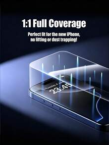 NNBILI 2pcs HD Tempered Glass Phone Screen Protector, Full Coverage, Compatible With IPhone 17 16 15 14 13 12 11 Pro Max 17e 16e X Xs Max 7 8 Plus, 9H Hardness, Transparent, Scratch-Resistant, Anti-Drop, Shockproof Anti-Fingerprint - Clear - View 3