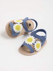 Cute Open Toe Sandals Suitable For Girls & Toddlers, Breathable Lightweight Non-Slip For Indoor & Outdoor Wear, Spring/Summer - Blue - View 8
