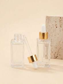 2pcs Amber Glass Dropper Bottles 10-30ml, Refillable For Travel, Essential Oils, Perfumes, Hair Oils, Practical Gift For Mother's Day, Women - Brown - View 3