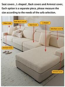 1 chiếc vỏ bọc đệm sofa kiểu Bohemian, vỏ bọc co giãn toàn diện, vỏ bọc đệm vải đa năng, phù hợp cho mọi mùa, bảo vệ sofa phòng khách hình chữ L và sofa 1, 2, 3, 4 chỗ ngồi. - Lanxin-màu be - Xem 9