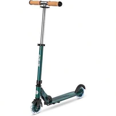 Portable Foldable Kick Scooter Equipped With 2 LED Light Wheels, Lightweight Sturdy Scooter Suitable For Children & Teens Aged 6 And Up