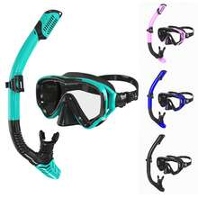 Equipo de snorkel para adultos, máscara de snorkel con gafas antivaho de vidrio templado de 180 grados, tubo de respiración seco, adecuado para hombres y mujeres - Multicolor - Ver 2