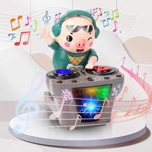 DJ electrónico luz música bailando cerdo juguete juguetes musicales lindo columpio bailando cerdito juguete con música luces LED juguete Musical para niños - DJ pato-verde - Ver 2
