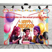 1 pieza Fondo de banner de fiesta de cumpleaños de estilo anime K-Pop para photobooth (estilo aleatorio) - Multicolor - Ver 5