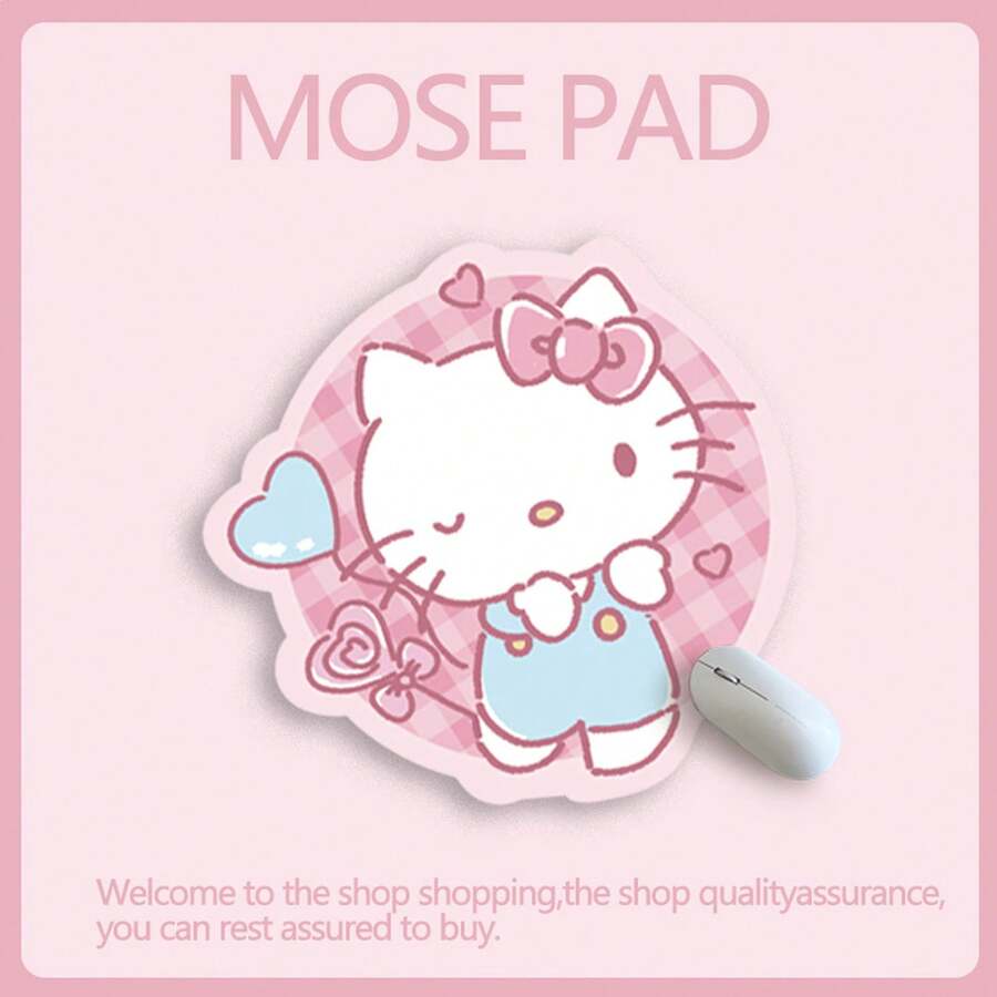 1个三丽鸥授权可爱卡通鼠标垫，双面仿皮材质，适用于Hello Kitty、My Melody、Cinnamoroll等卡通形象，防滑橡胶底座，经久耐用，适用于游戏和办公桌，可爱甜美，防水防滑防污，是生日和节日送给女性的理想礼物，趣味设计，耐用，男女通用 - 多色 - 查看 1
