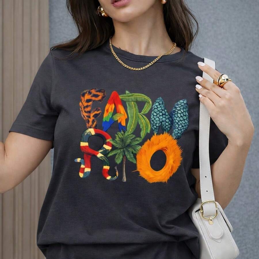 Faam Rio Women's T-Shirt - Stylish And Comfortable Summer T-Shirt - Premium Cotton - Grey - View 1
