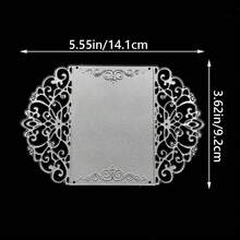 1 Khuôn cắt ren dùng cho album ảnh, kích thước 10x5cm, khuôn cắt kim loại hình ren dùng cho thiệp chúc mừng, giấy làm album ảnh, khuôn dập nổi thiệp. - trắng bạc - Xem 8
