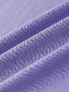 Camiseta unicolor de cuello redondo - Lila Púrpura - Ver 6