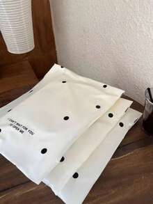 10pcs/Pack Ivory White Polka Dot Courier Bags, Suitable For Back To School, Graduation, Wedding, Birthday And Other Occasions, Can Be Used As Gift Bags, Thick Plastic Storage Bags, Luggage Bags, Clothing Bags - Rectangle - View 5