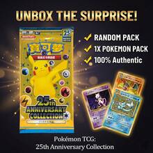 Pokemon 25th Anniversary Booster Pack [CN] Version – 1 Sealed Pack, Random Cards, TCG Collectible - 黃色 - 查看 2