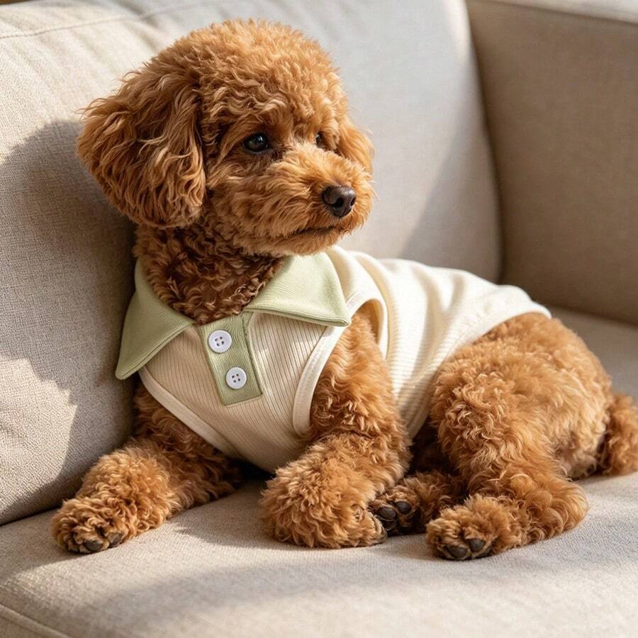 1 PC Ice Silk Polo Shirt For Dogs And Cats,Light Weight Anti-Shedding Cat Vest, Strechy Pet T-Shirt Perfect For Home Wear And Outdoor Wear - Multicolor - View 1