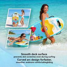 Inflatable Boogie Board, Bodyboard - Lightweight PVC Core Boogie Boards Beach Pool, Foldable With Wrist Straps, Surfing Gear Teens And Adults - Default - View 7