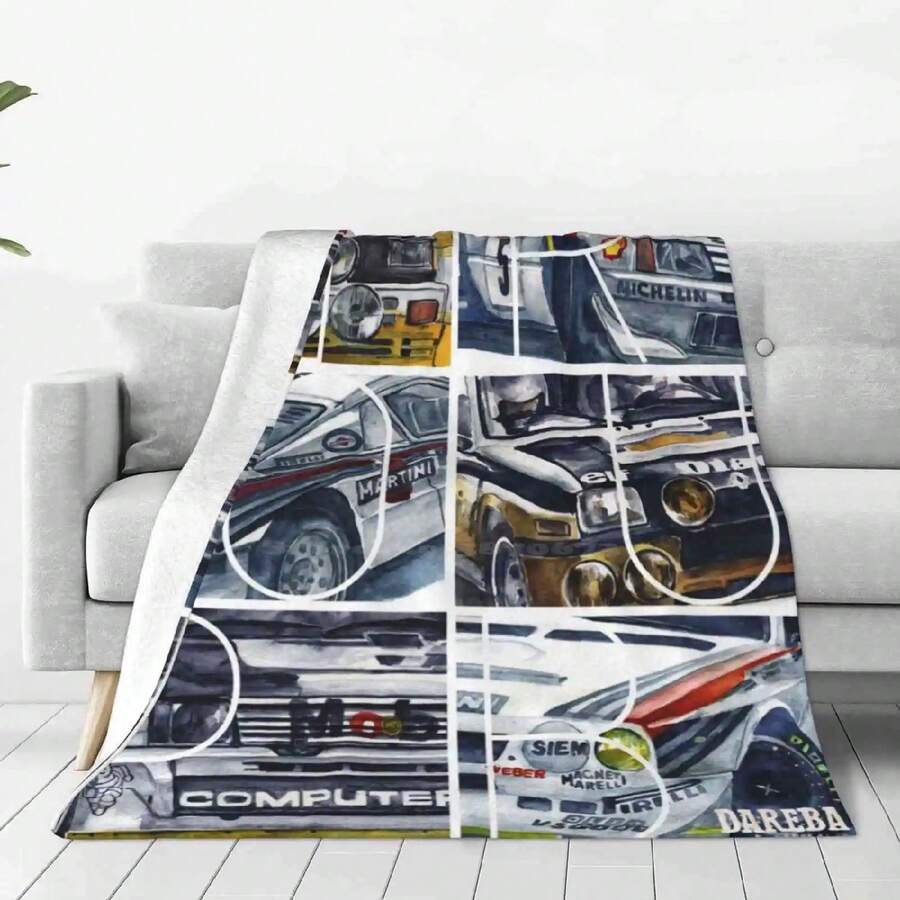 Rally Group B Creative Design Light Thin Soft Flannel Blanket Group B Rally Watercolor Car Petrolheads Racing Groupb - 1 - View 1
