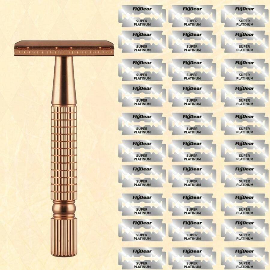 Double-Edged Metal Razor Traditional Men'S Double-Edged Razor Manual Beard Shaver Aluminum Alloy Handle Manual Old-Style Razor Men'S Double-Edged Razor, Suitable For 10 Occasions Perfect For Men'S Grooming, Essential Tool For Daily Shaving