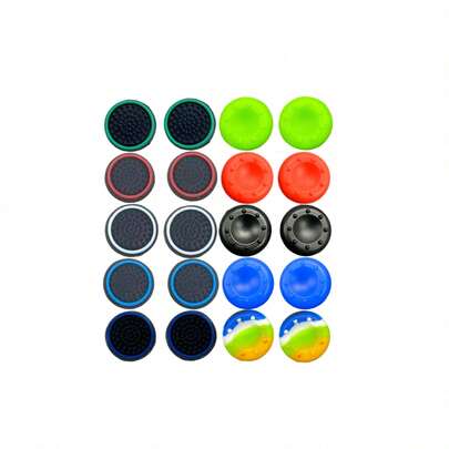Multicolor: Silicone Joystick Cap Set With 8pcs Silicone Joystick Button Caps, Suitable For P4/P5/XBX 360 Controller, Textured Surface, Anti-Slip, Anti-Dust, Anti-Sweat, Anti-Scratch, Gaming Accessories
